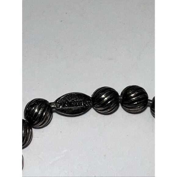 Vintage Amway Silver Plate Heavy Bead Chain Necklace 28 Inches Long Classic Styl - Picture 5 of 6